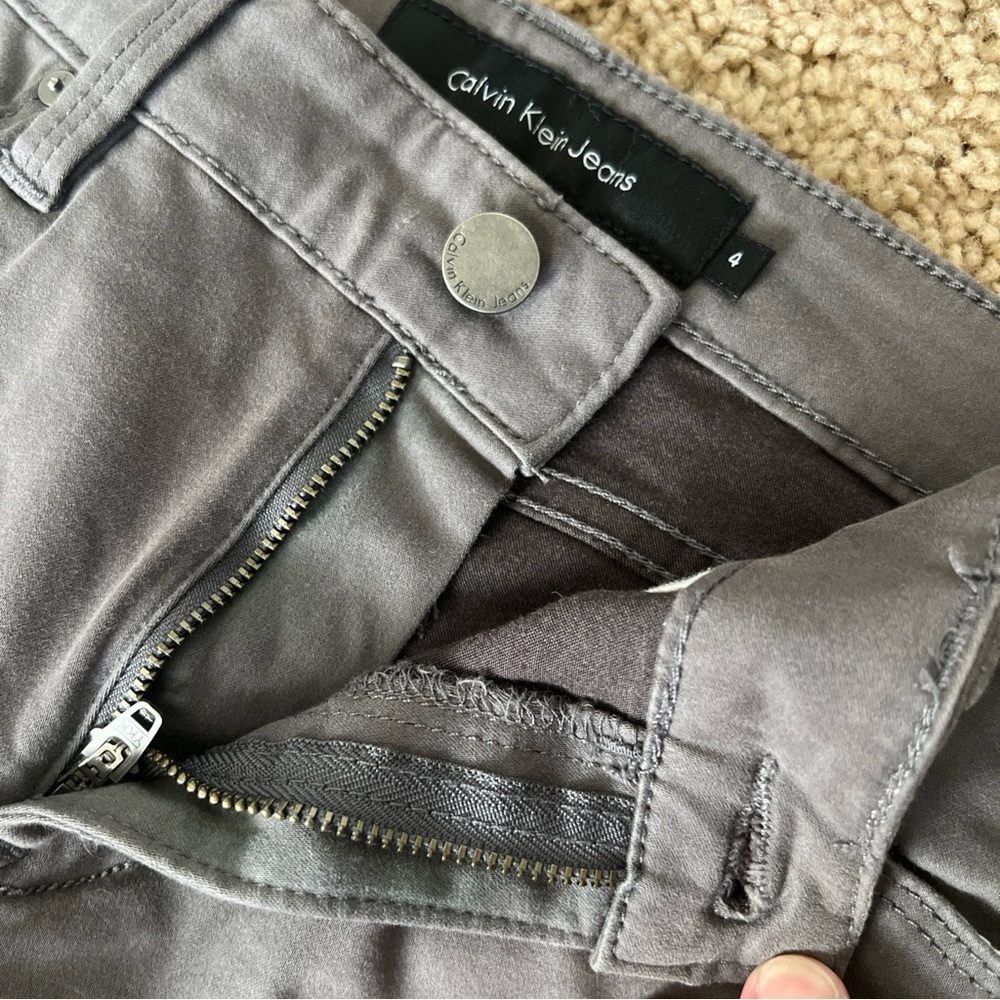 Calvin Klein Jeans Women’s Grey Mid-Rise Soft Stretch Skinny Pant Size 4 - Picture 5 of 12